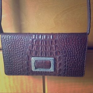 Brighton Brown Leather Expandable Crossbody/Clutch